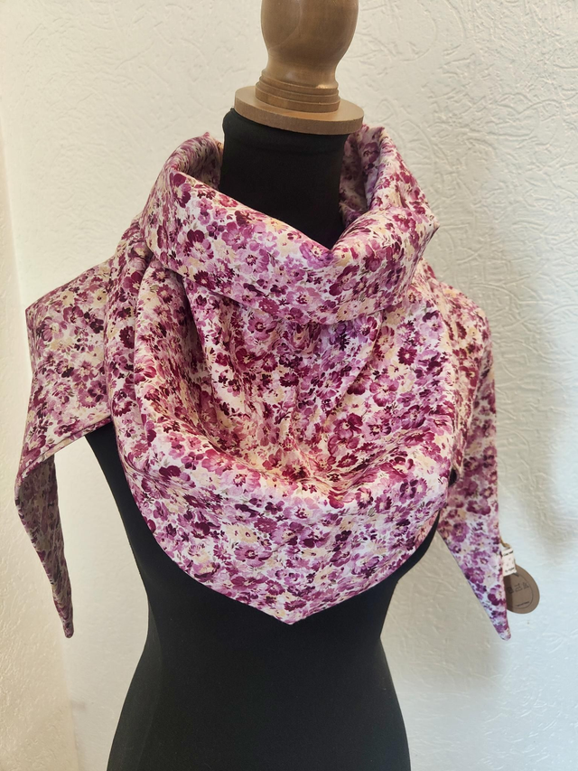 Chèche légère fleurs fuschia 