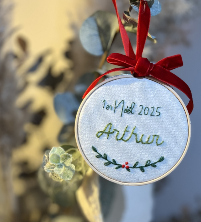 Suspension Noël branche (tissu au choix)