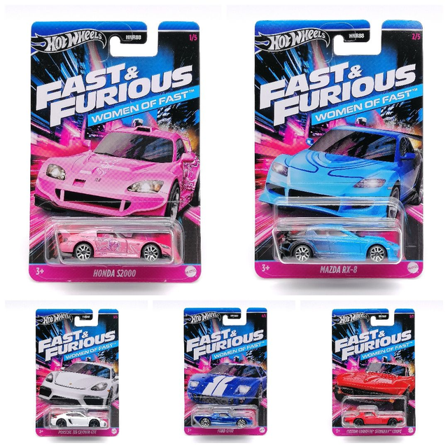 2024 Hot Wheels Thematic Longcards (F&F Women Of Fast) Complete Set