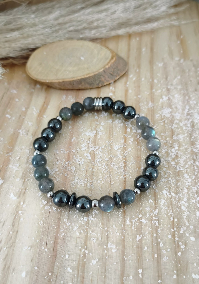 Bracelet "Sensibilité" Labradorite et Hématite