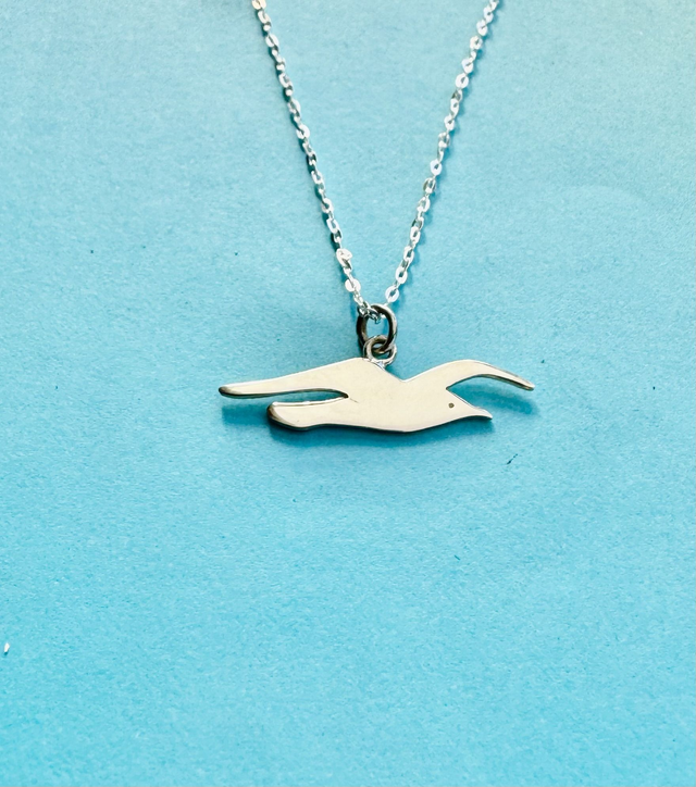 Brighton and hove Albion seagull  pendant and chain  handmade Sterling silver