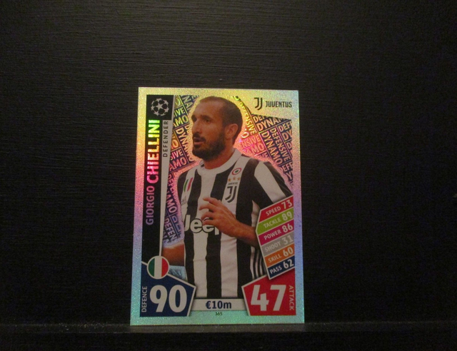 Giorgio Chiellini - UEFA Champions League Match Attax 2017/18 Original Trading Card #365