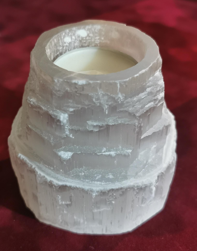 Bougeoir sélénite montagne dia 8 cm