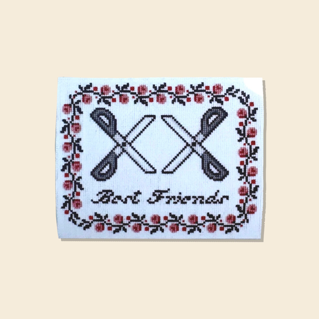 Best Friends Cross-Stitch Sticker