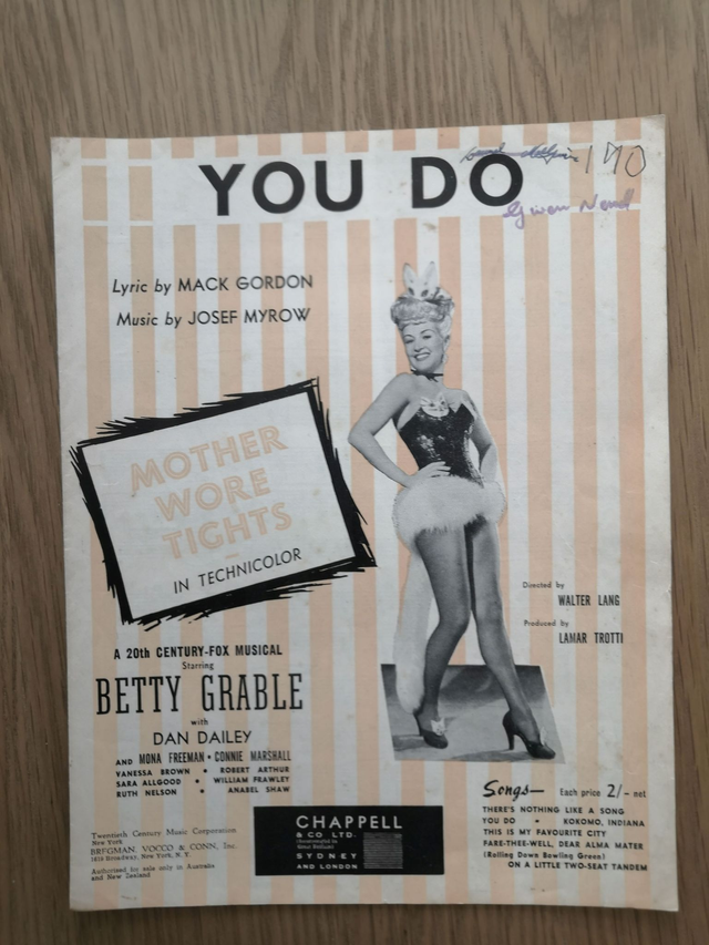 You Do Sheet Music from the Betty Grable film Mother Wore Tights