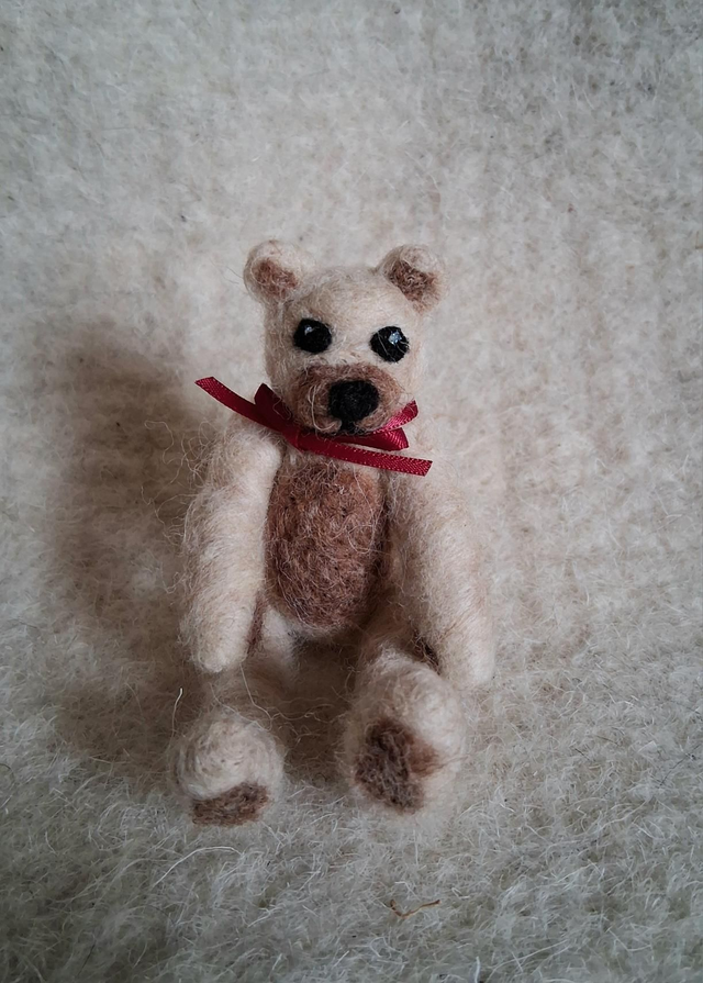 Needle Felt Mini Jointed Teddy Bears