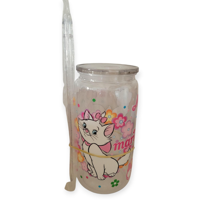 Gourde avec paille en plastique Marie 