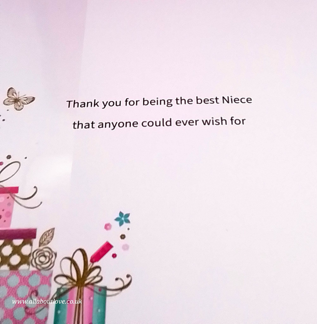 Niece Birthday Card Modern Design Balloons and Gifts