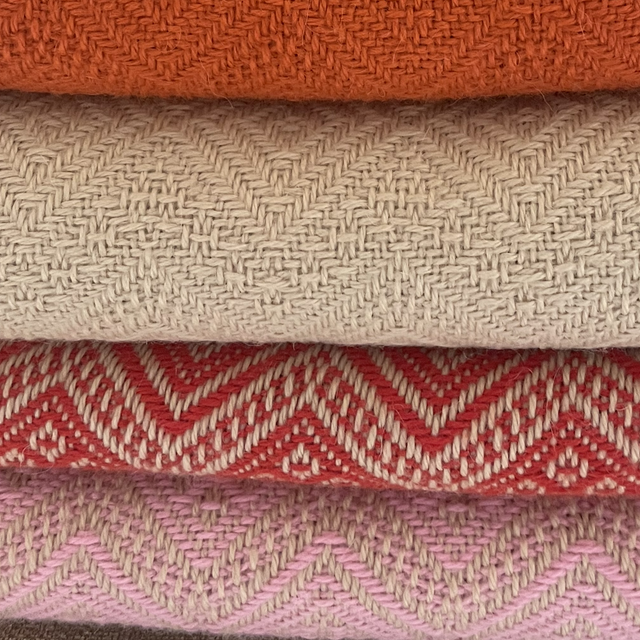 Alpaca deken jacquard oranje/beige 140 x 180 cm mix Alpaca Polyester