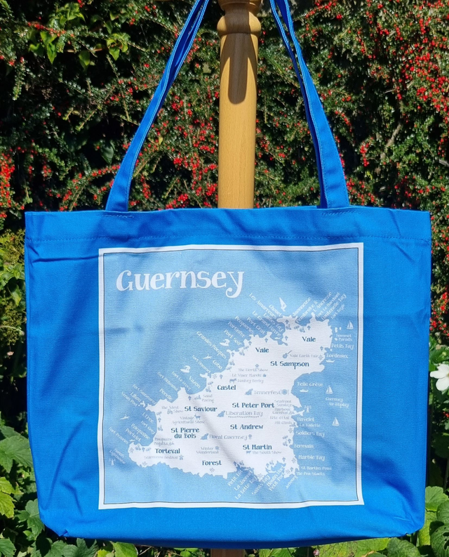 X009 BAG - BLUE EVENTS MAP GUSSETED SHOPPER BAG 100% COTTON