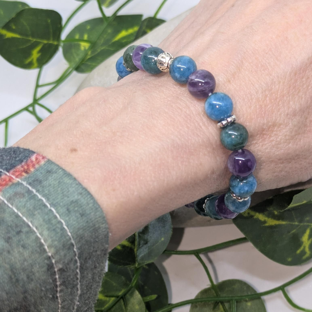 Bracelet "Améthyste & Apatite" 8mm BR-086