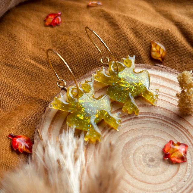 Frog Hoop Earrings - Gold Plated