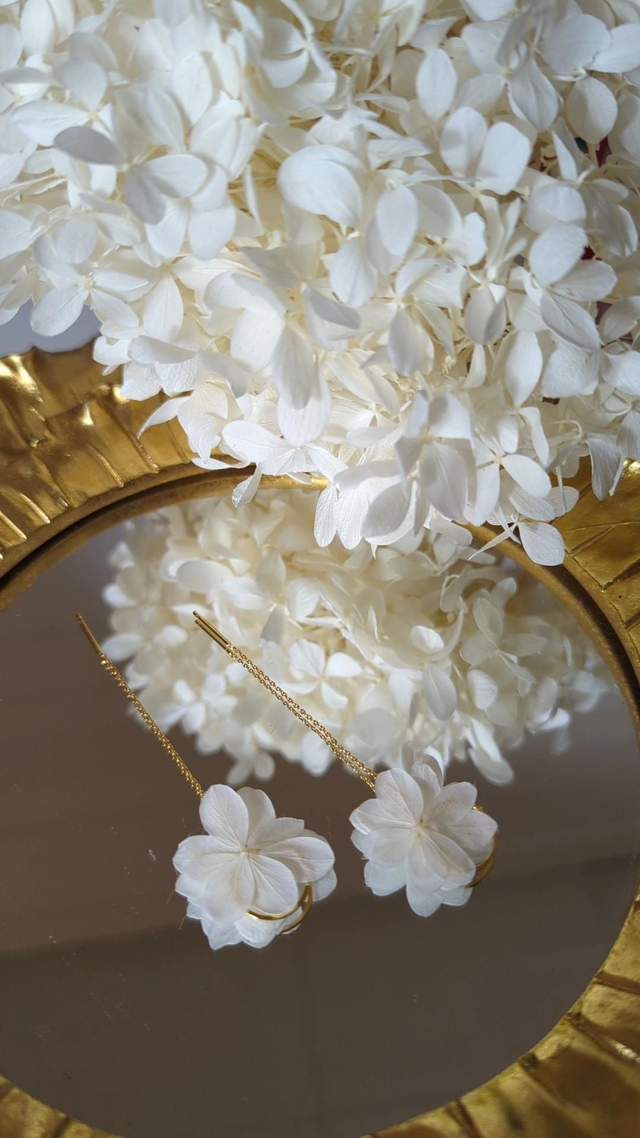 Boucles d'oreilles LISA - Chainettes fleuries différents coloris