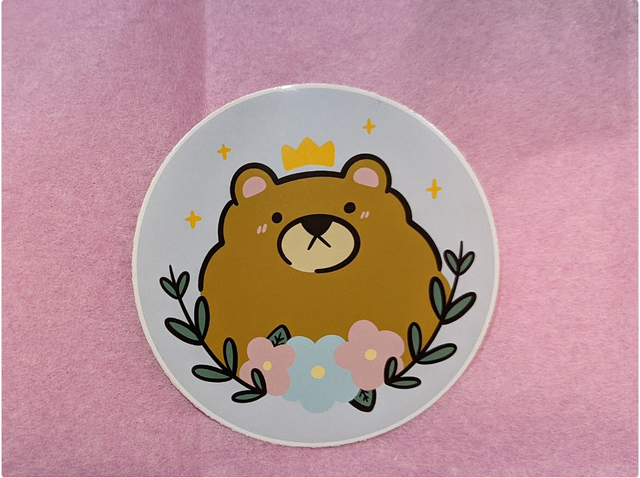 Royal Bear Circle Sticker