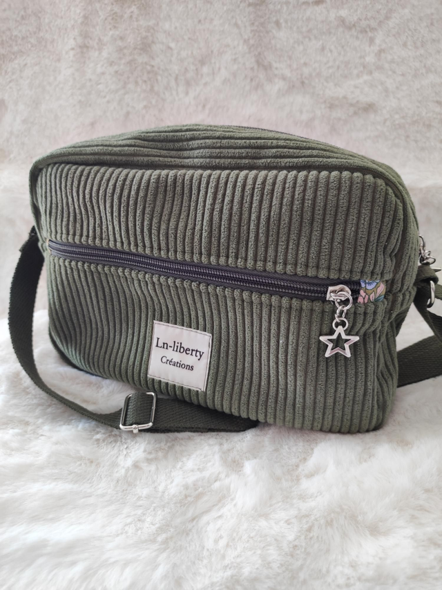 Sac bandoulière velours côtelé 