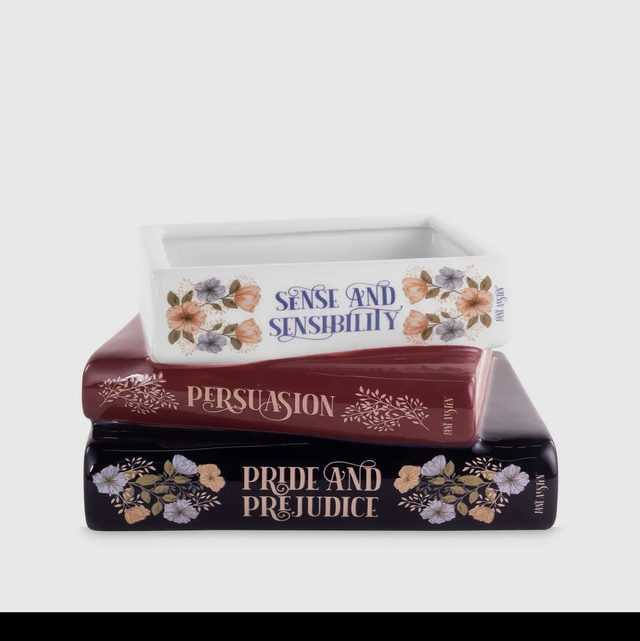 Jane Austen stacked books Planter