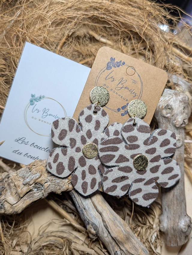 Boucles d'oreilles Ginette léopard doré gi030