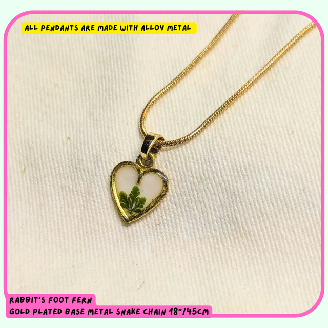 Heart Pendant | Necklace | Real Flower Pendants