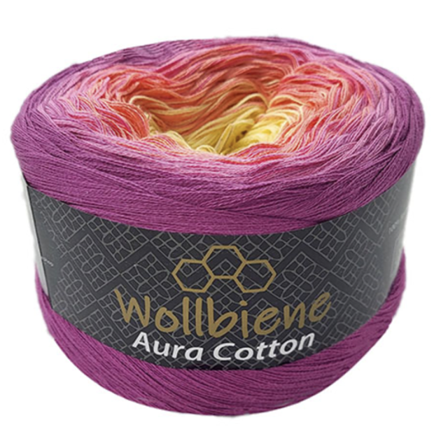 Aura Cotton mûre orange jaune Bobbel 200g dégradé 100% coton