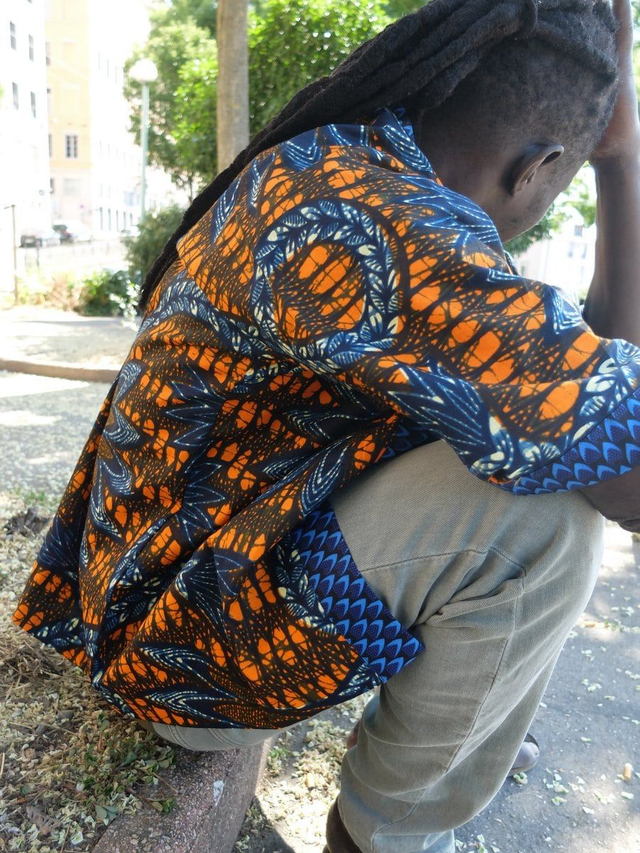 Veste kimono unisexe - Coton wax - Imprimé WËLE