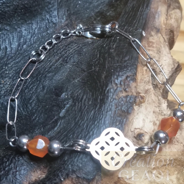 Bracelet Arabesque: Agate rouge Cornaline