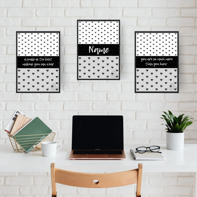 Name &amp; Quote Trio Set - Design 2 - Prints