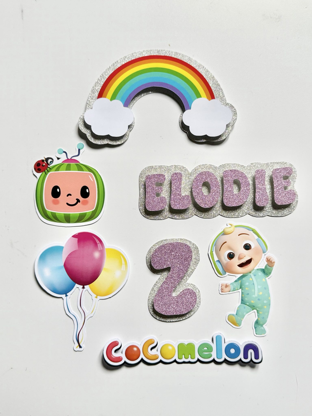 Personalised Coco Melon Cake toppers