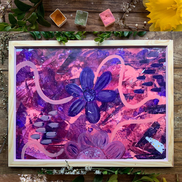 Mix Media « Galaxy florale »