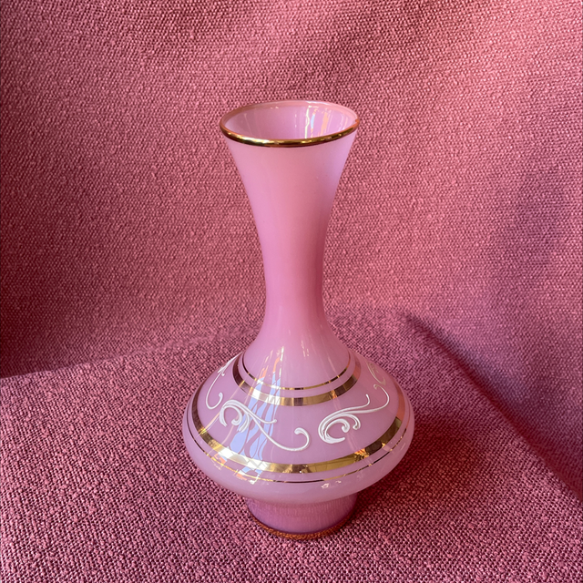 Opalglas Vase gold Bemalung 