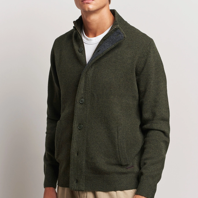 Barbour Essential Patch Zip Thru Seaweed 