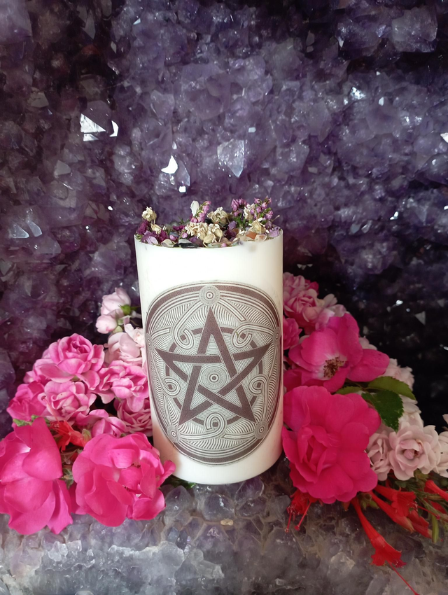 Bougie pilier Pentacle