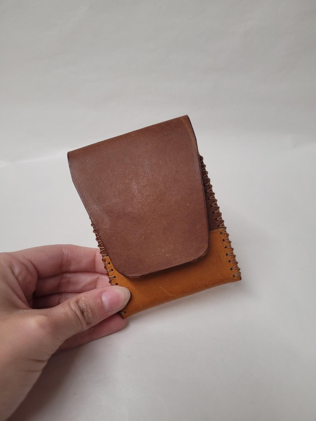 Simple Leather Card Holder - 2 Card Slots - Dewey - ML-005