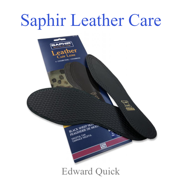 SAPHIR BEAUTE DU CUIR - BLACK LEATHER &amp; CHARCOAL INSOLES