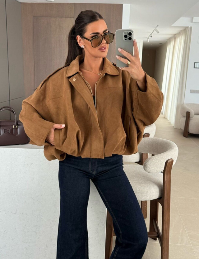 Jasje suedine cognac