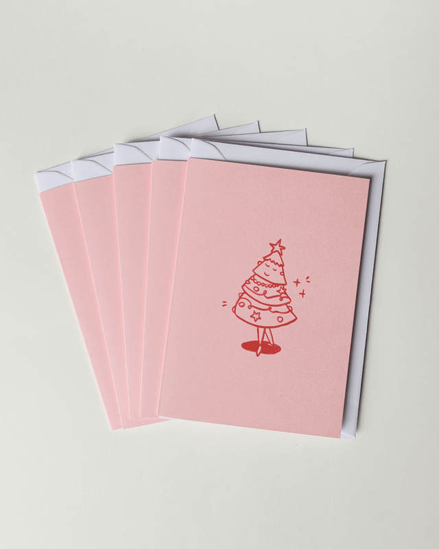 5er Set Weihnachtskarte "Fancy Tree"