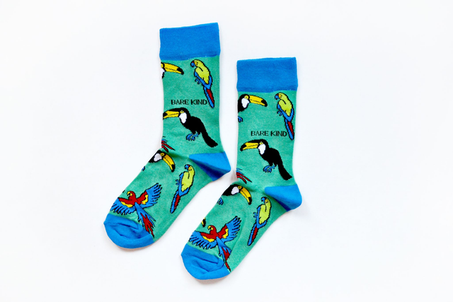 'Save the Toucans' Bamboo Socks, Bare Kind - adult