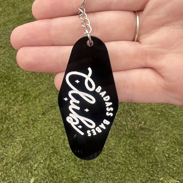 Badass Babes Club mini motel keychain