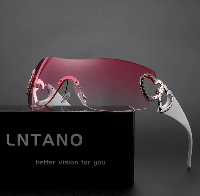 Okulary  LNTANO Y2K bez Oprawek dla Kobiet Róż 