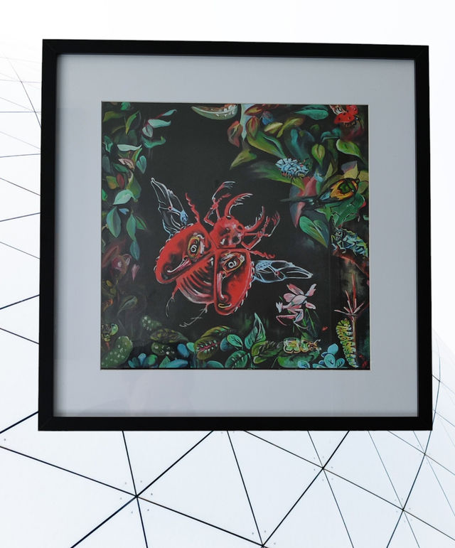 Tirage 30*30 cm "Scarabée" sur papier brillant