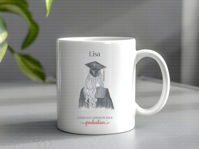 Personalised female graduation mug 
