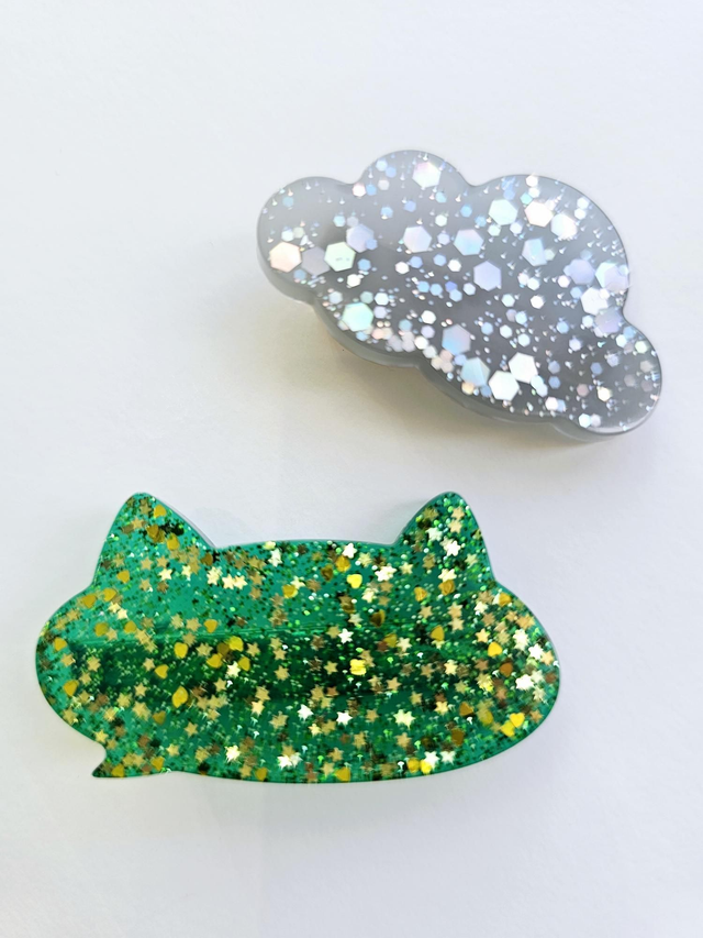 DUOS BARRETTES CHAT & ARGENT