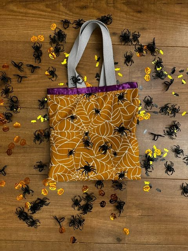 Reversible trick or treat bag. 