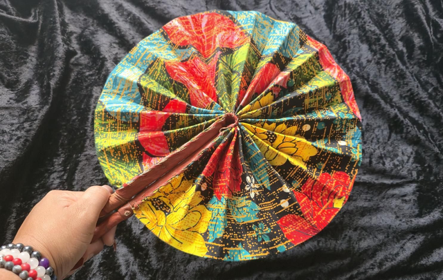 African-print Circular handheld Fan