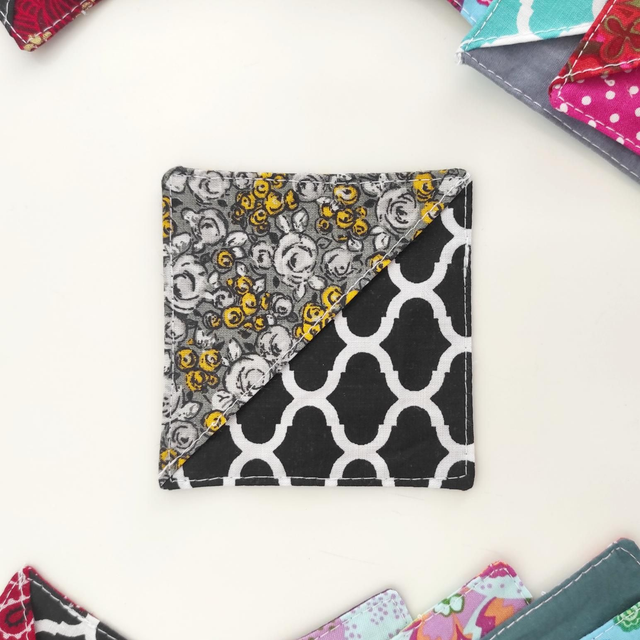 Marque page en coton - liberty/noir