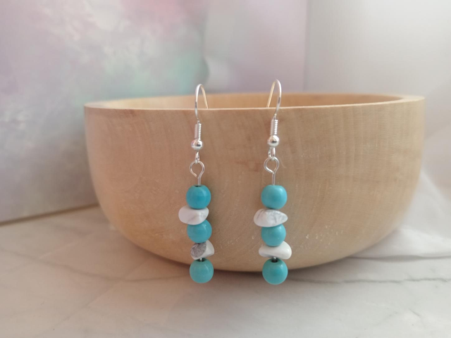 Turquoise and Howlite earrings 