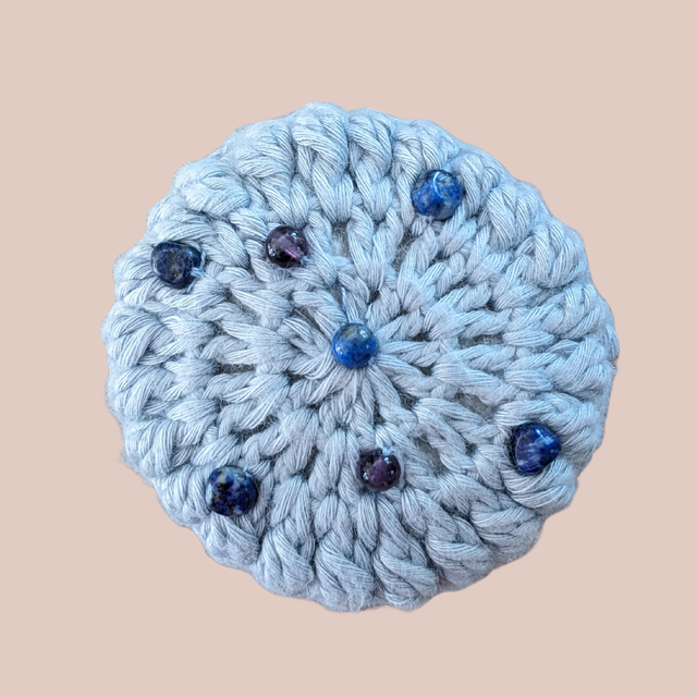 Stop-pensée "Macaron, améthyste, sodalite"