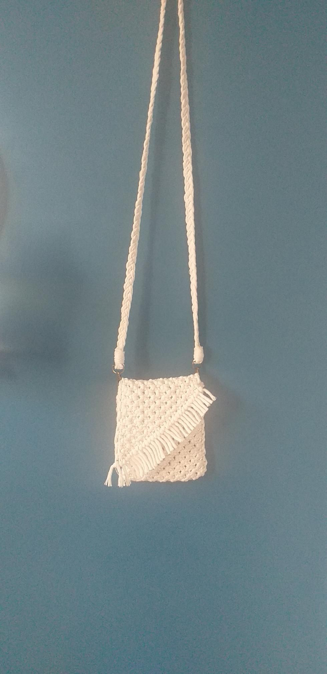 Macramé petit sac crème 