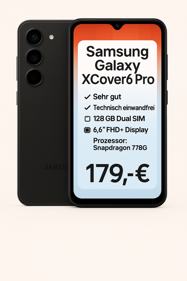 Samsung Galaxy XCover6 Pro – 128 GB – Schwarz (SM-G736B/DS)