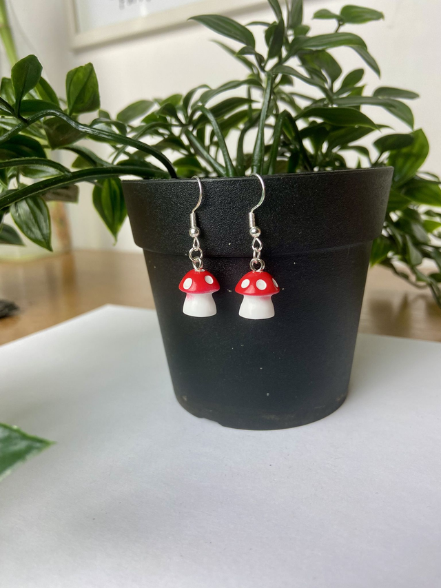 Mushroom earrings. 