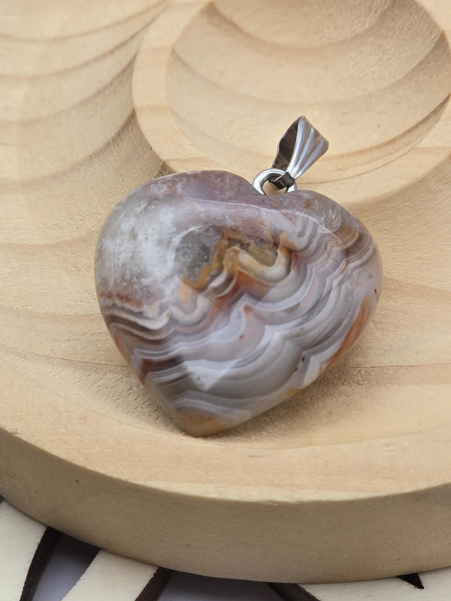 Pendentif Agate crazy forme coeur 